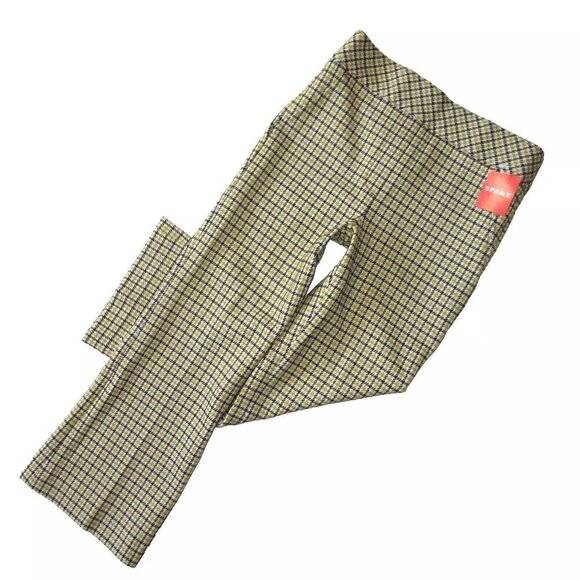 NWT SPANX 20517R Perfect Kick Flare in Dijon Jacquard Plaid Ponte